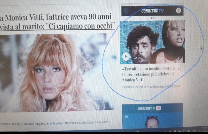 L’interpretazione più celebre di Monica Vitti secondo il Corriere? E’ in un film in cui non c’era