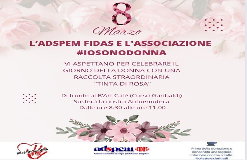 L’ADSPEM e “Io sono donna” festeggiano l’8 marzo con la raccolta straordinaria “Tinta di Rosa”
