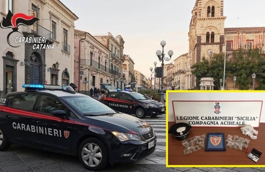Aci Catena, arrestato pusher 21enne mentre consegnava la “merce”