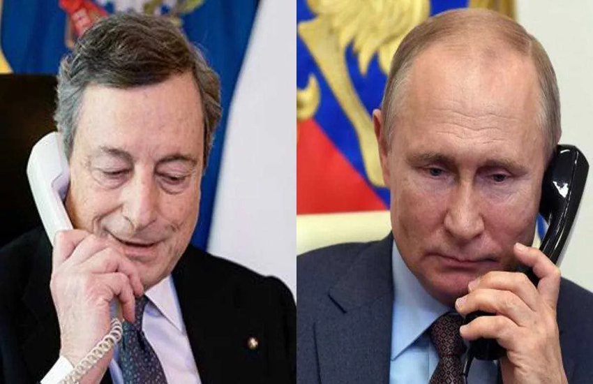 Draghi al telefono con Putin: “La chiamo per parlare di pace”