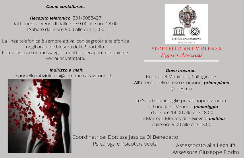 Caltagirone, nasce lo sportello comunale antiviolenza Essere Donna