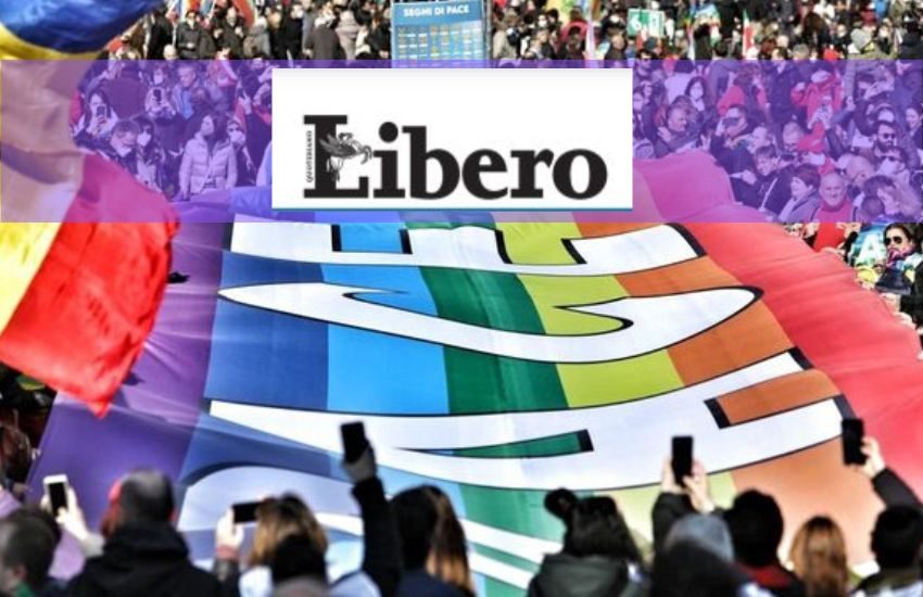 Libero insulta i pacifisti scesi in piazza a Roma: “Utili idioti di Putin”