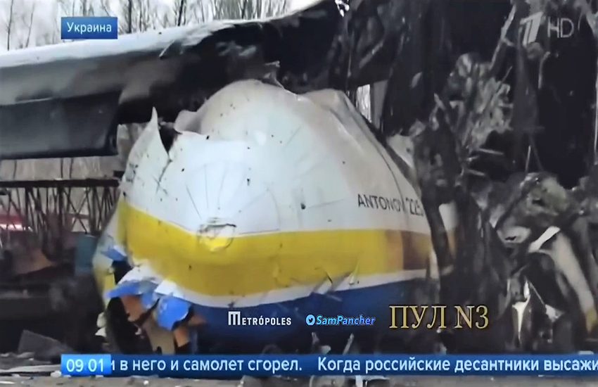 Ucraina, il video che documenta la distruzione dell’Antonov An-225
