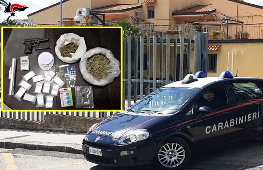 Tremestieri, marijuana e cocaina all’interno del garage e pistola senza tappo rosso: arrestati tre uomini