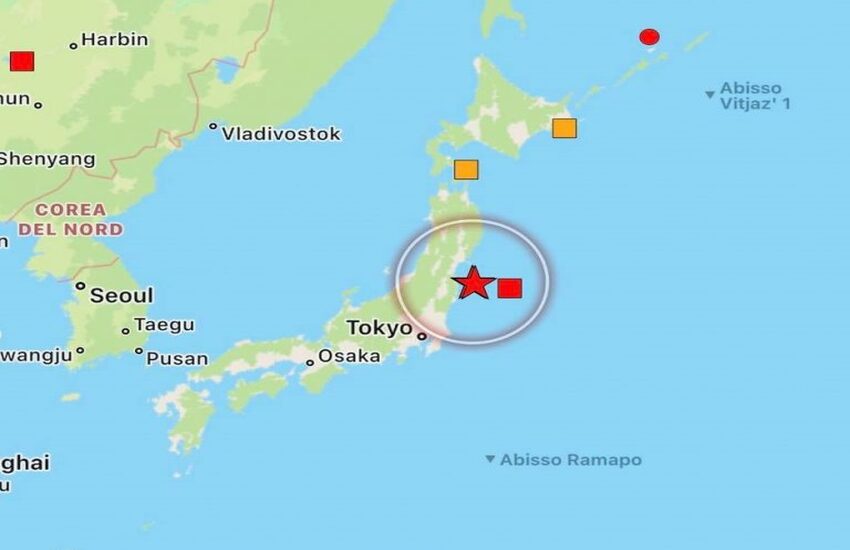 Forte scossa di terremoto a largo Fukushima: magnitudo 7.3 e allerta tsunami
