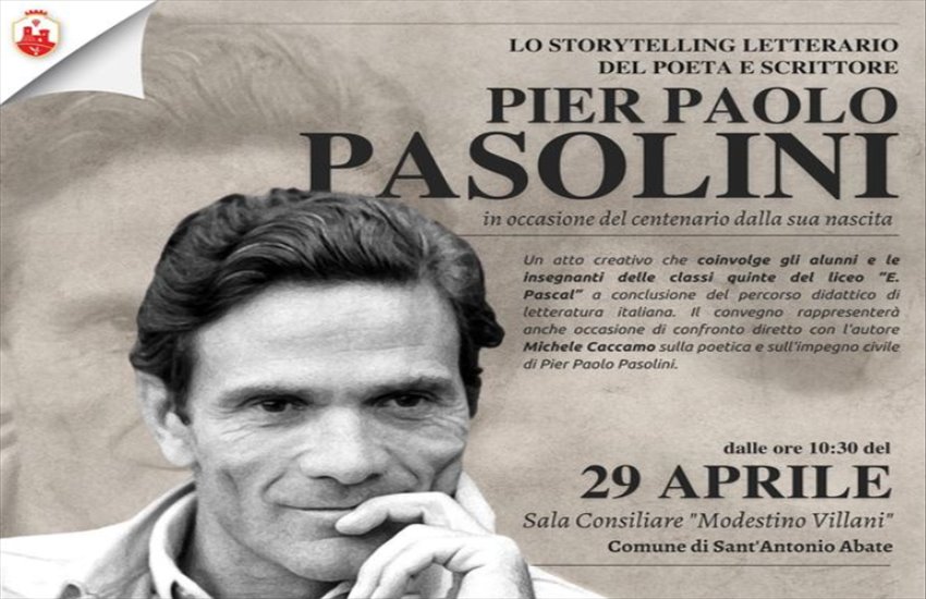 Gli alunni di Sant’Antonio Abate realizzano uno storytelling su Pier Paolo Pasolini