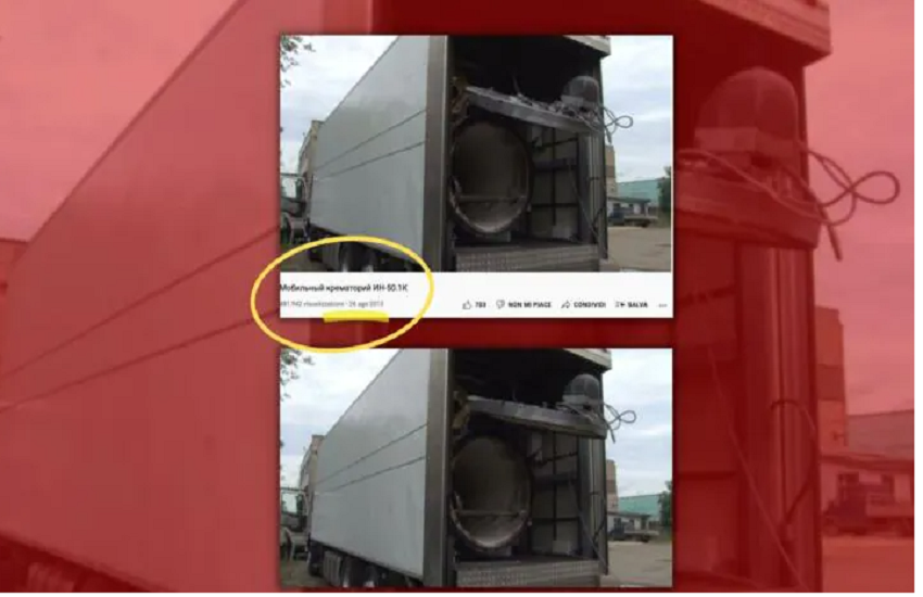 Ucraina, la foto dei forni crematori mobili è stata presa da un video del 2013