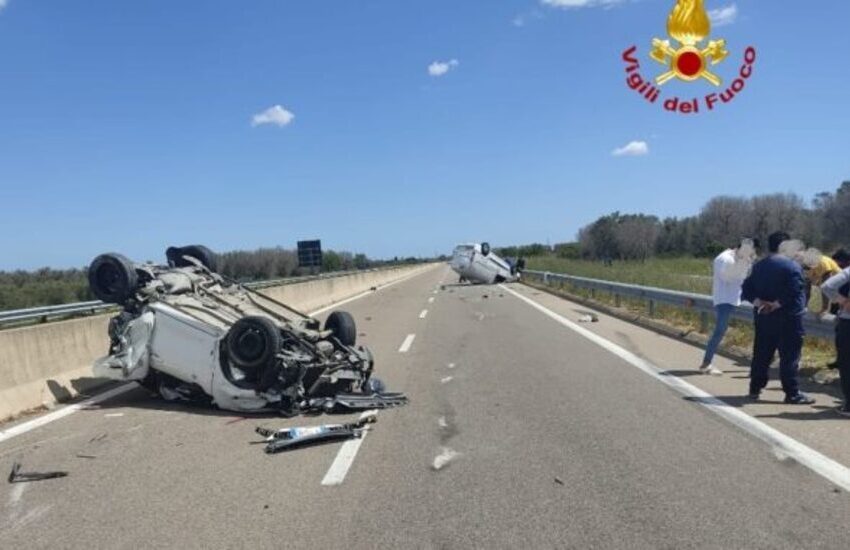 Grave incidente nel Salento. Carambola di auto sulla Taranto-Lecce, due feriti