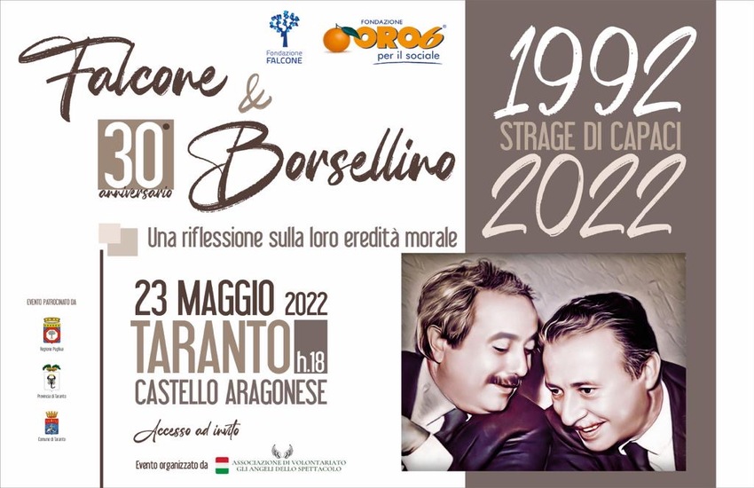 Taranto: Giornata in ricordo di Giovanni Falcone e Paolo Borsellino