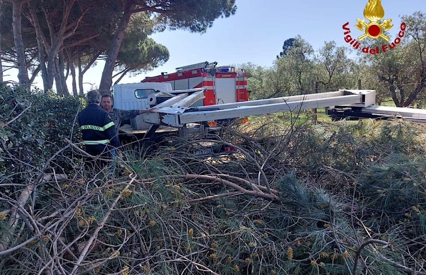 Intervento dei vigili del fuoco in località Caldanelle