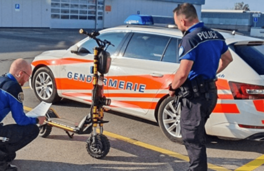 Svizzera: in 2 sul monopattino a 133km/h