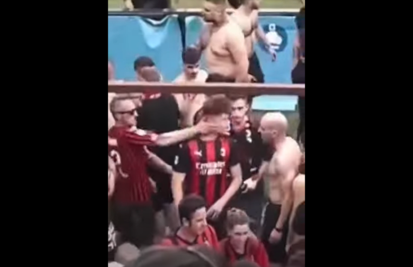 Lo Scudetto del Milan macchiato dai suoi ultras che picchiano altri tifosi rossoneri (VIDEO)