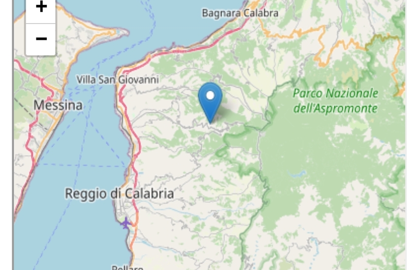 Scossa di terremoto registrata in provincia di Reggio Calabria