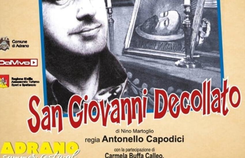 Adrano Summer Festival, il primo spettacolo sarà di Giuseppe Castiglia
