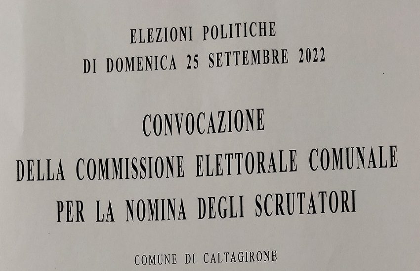 Caltagirone, nomina scrutatori per elezioni: il sorteggio venerdì 2 settembre alle 10