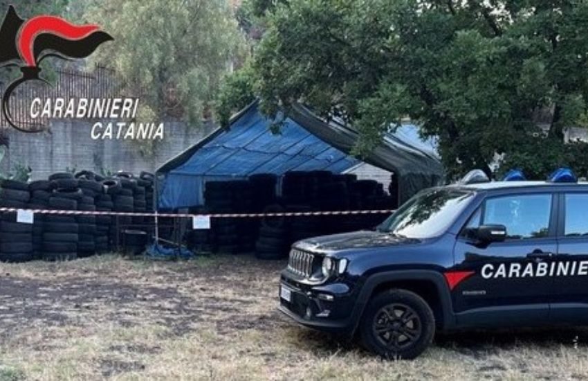 Belpasso, terreno adibito a discarica abusiva di pneumatici: due denunce