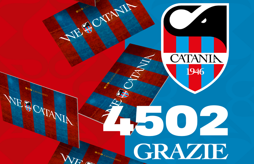 Catania SSD, sottoscritti 4.502 abbonamenti: Pelligra striglia la squadra