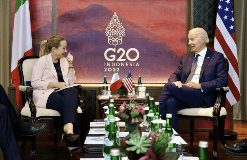 Giorgia Meloni e Joe Biden: colloquio di un’ora a Bali (VIDEO)