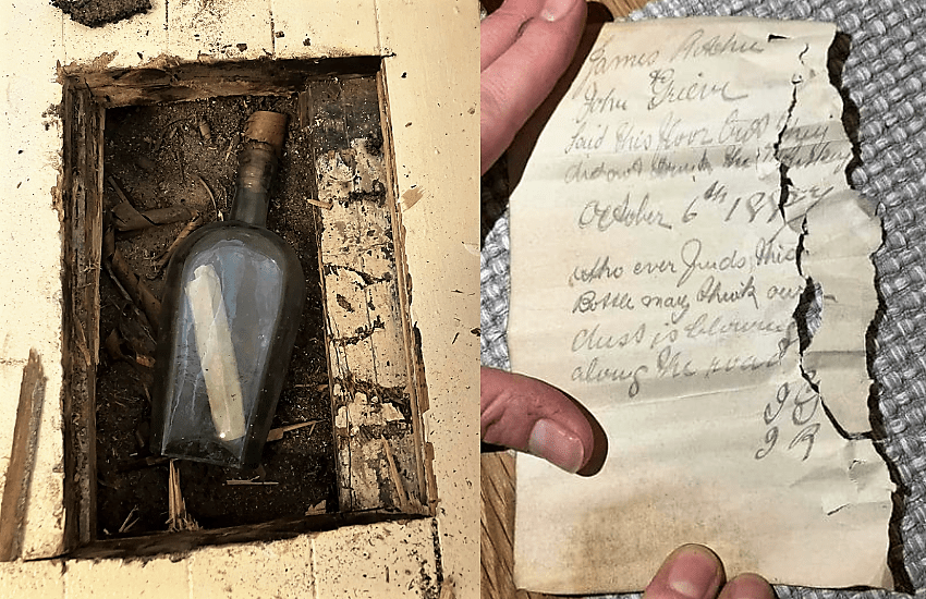 Scoperta incredibile durante i lavori in casa: trovato messaggio in bottiglia di 135 anni fa