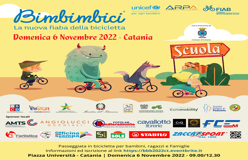 Bimbimbici 2022 a Catania per diffondere l’uso della bicicletta tra i più giovani