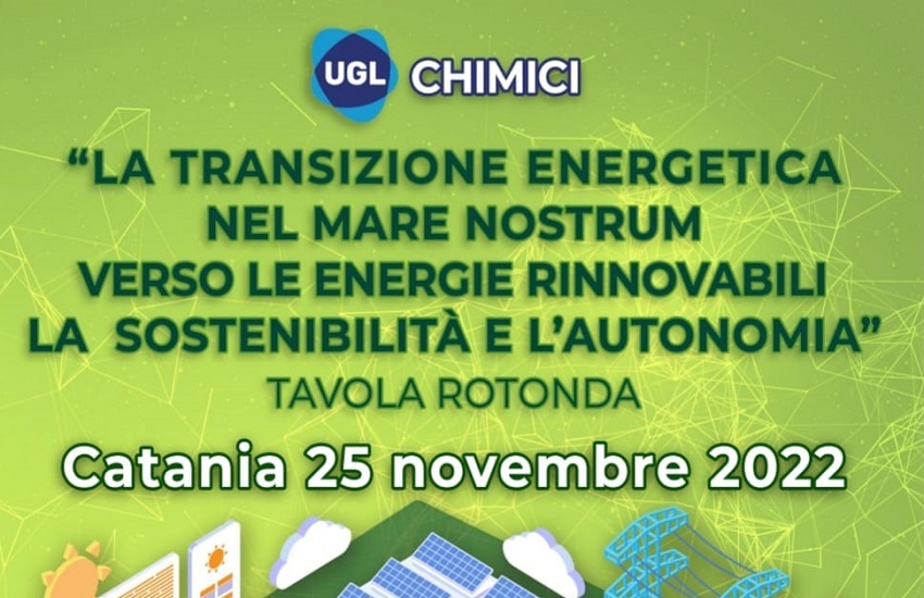 Energia, tavola rotonda venerdì 25 novembre organizzata dall’Ugl Catania