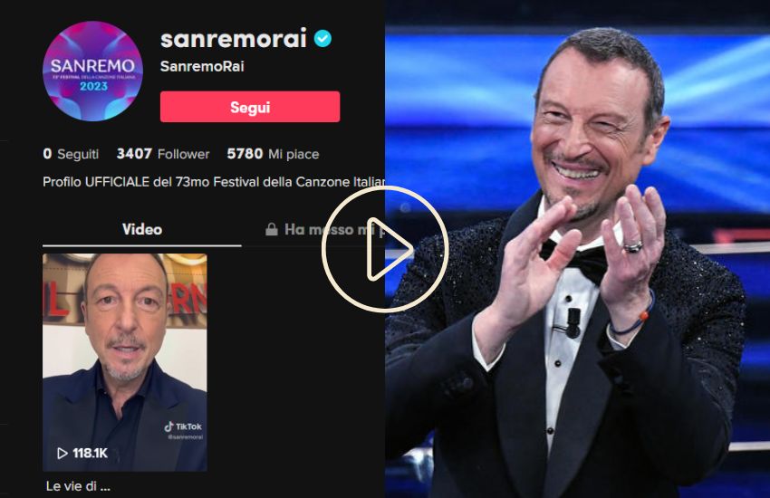 Sanremo apre il profilo ufficiale TikTok, Amadeus svela una sorpresa – VIDEO
