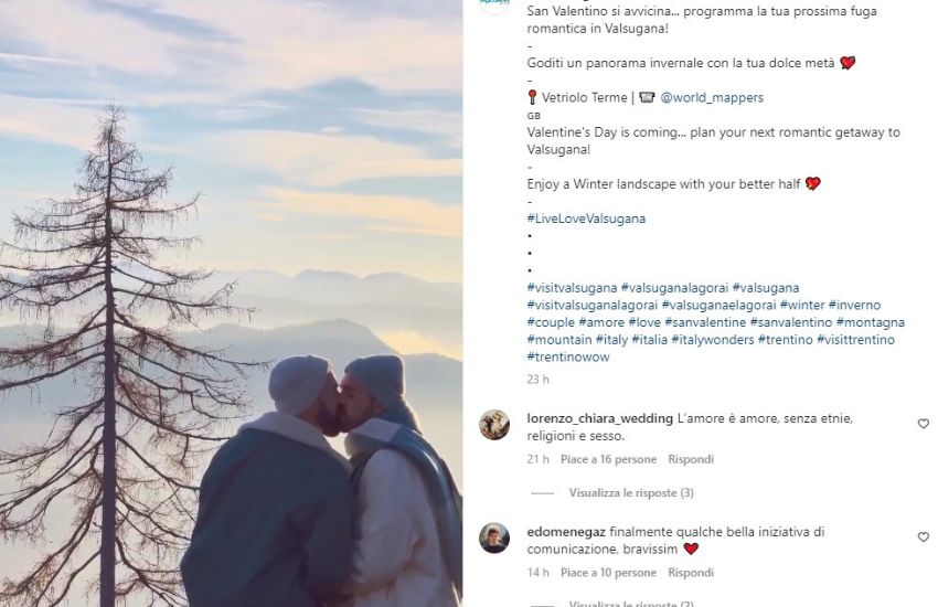 Un bacio tra gli uomini per promuovere la Valsugana: lo spot di San Valentino che ha scatenato la polemica [VIDEO]