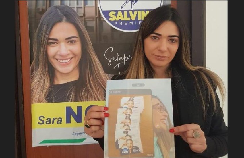 “Taroccati” i santini elettorali di Sara Norcia (Lega). L’incredibile vicenda