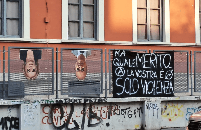 Meloni e Valditara a testa in giù: arrivano le sanzioni per gli studenti