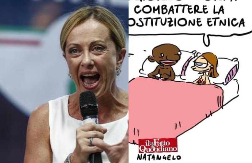 La vignetta satirica dello scandalo che fa infuriare Giorgia Meloni: “Vergognoso attaccare mia sorella, ma non ci fermeranno”