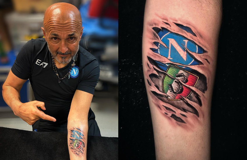 Luciano Spalletti si fa tatuare lo scudetto del Napoli e i nomi dei tre figli