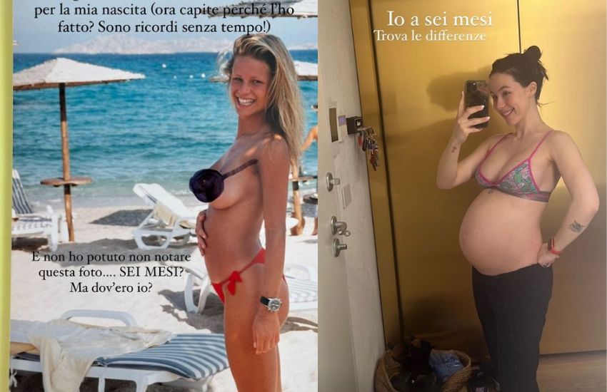 Michelle Hunziker in topless col pancino, Aurora Ramazzotti “sfida” la mamma: “Trova le differenze”