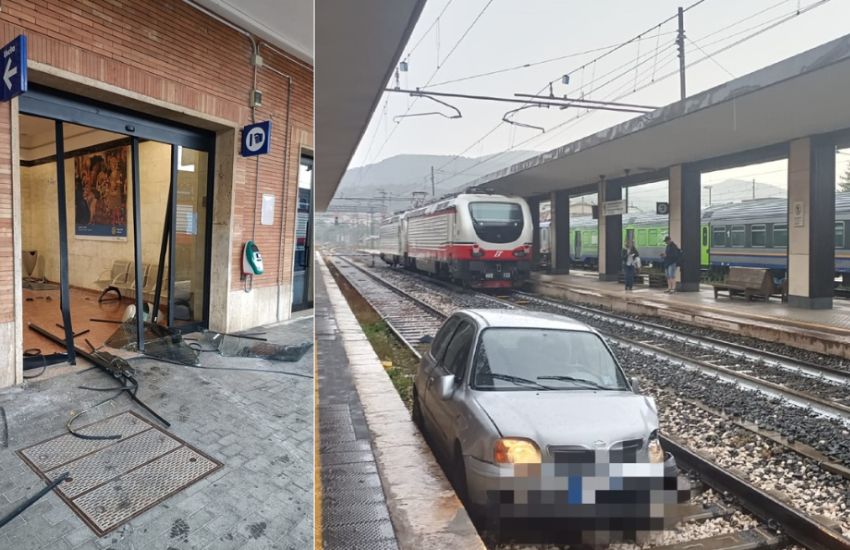 Ancona: donna di 70 anni sfonda le vetrate della sala d’attesa e si parcheggia sui binari in stazione