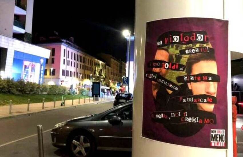 La Russa jr, manifesti a Milano con foto di padre e figlio: “Gli stupratori siete voi”