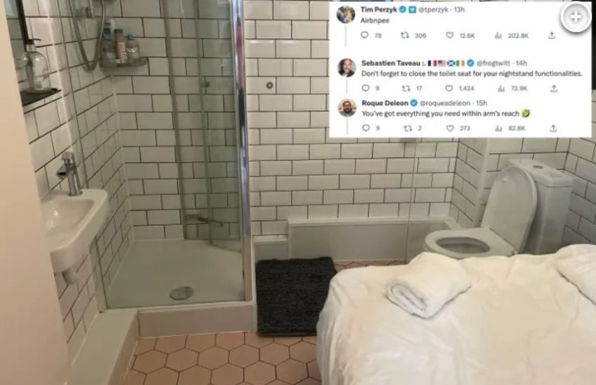Prenota su Airbnb ma fa una scoperta sconvolgente: “Bagno e camera da letto nella stessa stanza!”. E il web si scatena