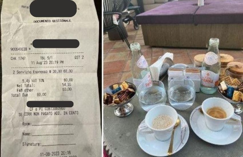 Porto Cervo: due caffè e acqua 60€ per una coppia di turisti. “Si paga l’esperienza”