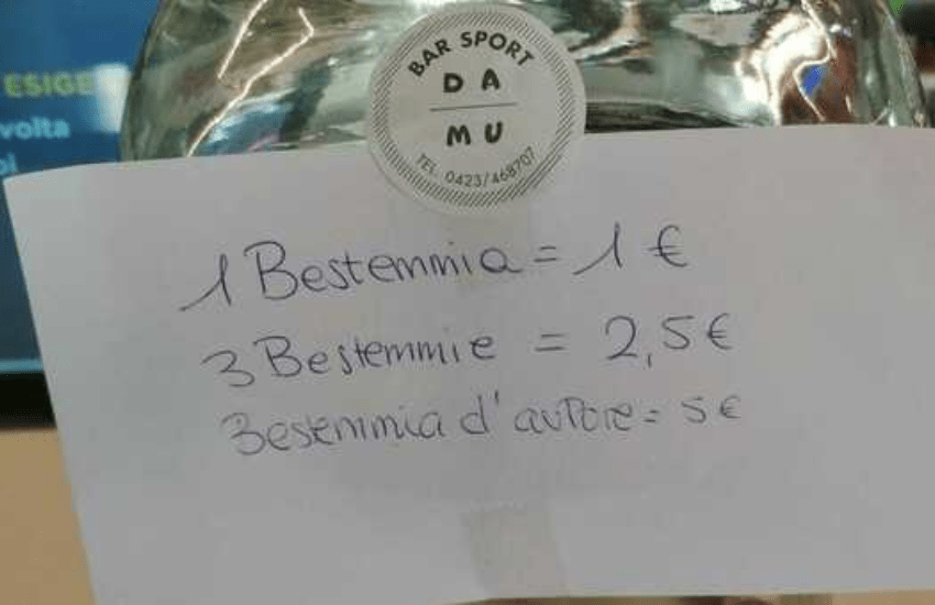 Treviso: ogni bestemmia un soldo, l’idea del bar sport. Anche una maxi tariffa per quelle d’autore