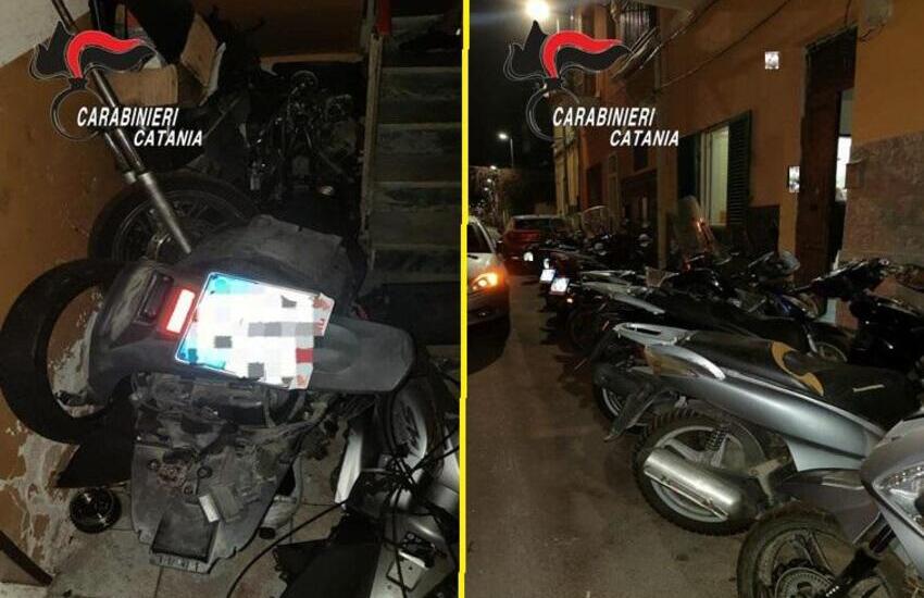 Catania, ai domiciliari apre abusivamente un’officina davanti casa e assembla pezzi di scooter rubati: arrestato
