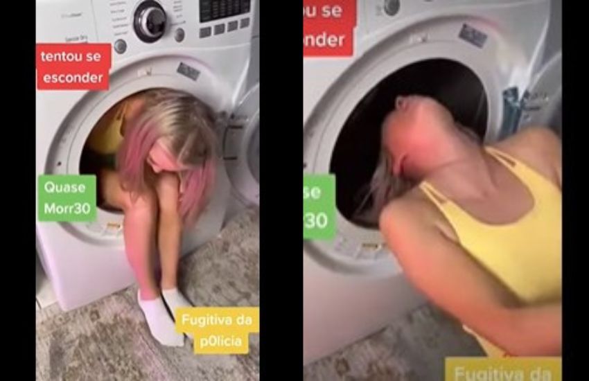 Ragazza rimane incastrata dentro la lavatrice per un video che stava girando. La salvano le forze dell’ordine
