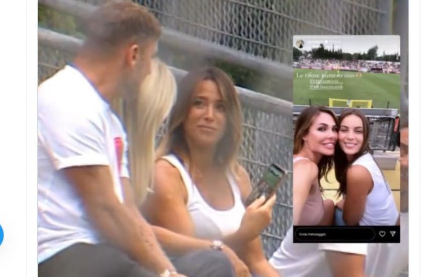 Francesco Totti e Noemi Bocchi guardano una Storia di Ilary Blasi, che è vicina a loro nello stadio. Scoppia l’imbarazzo tra i presenti [VIDEO]