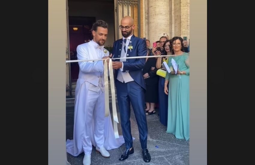 Fiori d’arancio per Valerio Scanu, convola a nozze col suo Luigi con tanto di serenata [VIDEO]