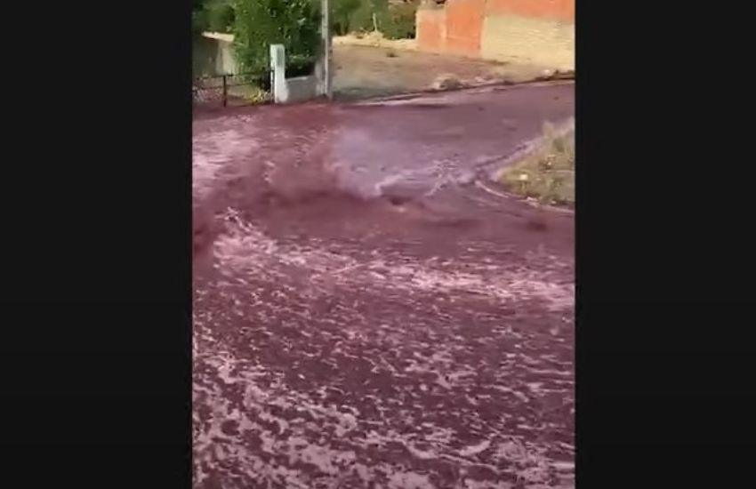 Scene apocalittiche in Portogallo. Un fiume rosso inonda le strade [VIDEO]