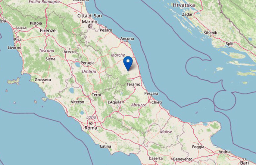 Terremoto a Fermo: scossa avvertita anche lungo la costa delle Marche