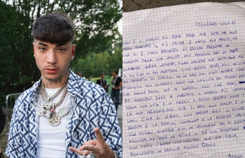 Il trapper Shiva diventa papà in carcere e scrive al figlio: “Ho imparato la lezione, ma…”
