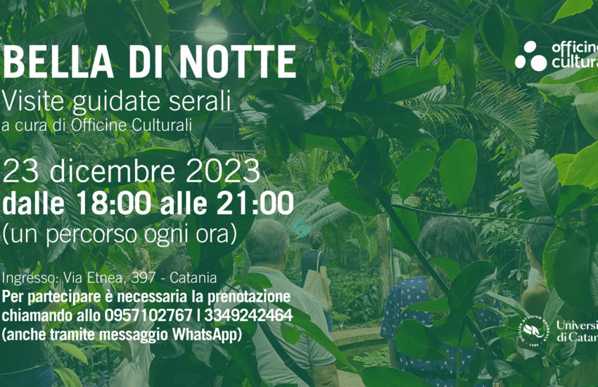 Catania, visite guidate serali all’Orto Botanico