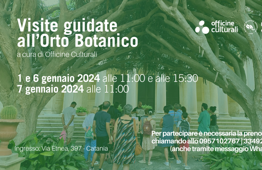 Catania, visite guidate all’Orto Botanico l’1, 6 e 7 gennaio 2024