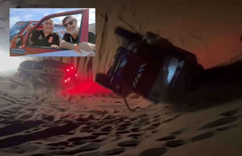 Dakar, camion finisce in una fossa: due fratelli aquilani salvano equipaggio olandese (VIDEO)