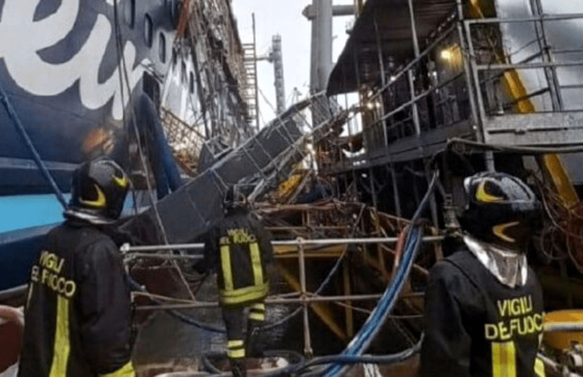 Fincantieri: crolla ponteggio e schiaccia un operaio