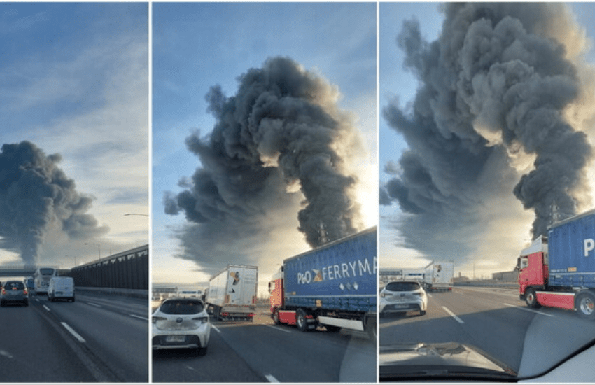 Cavenago di Brianza, vasto incendio in una azienda: “Tenete le finestre chiuse” (VIDEO)