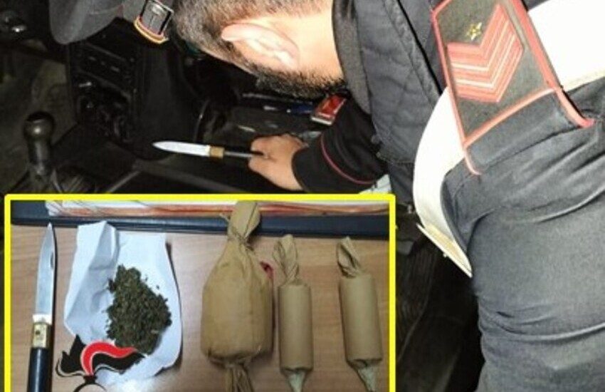 Acireale, furto ad una 76 enne: i carabinieri trovano la borsa rubata assieme a petardi e un coltello. Due presone denunciate